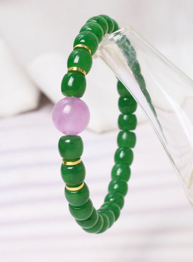 天然新疆和田碧玉直切转运珠手串