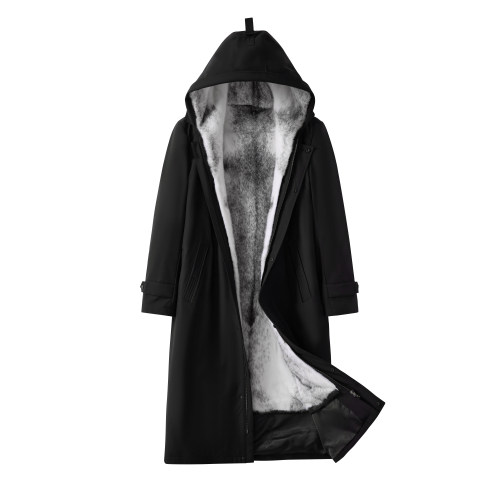 派克服男款棉袄加绒加厚内胆棉衣皮毛一体可拆卸貂皮大衣外套冬季 - 图3