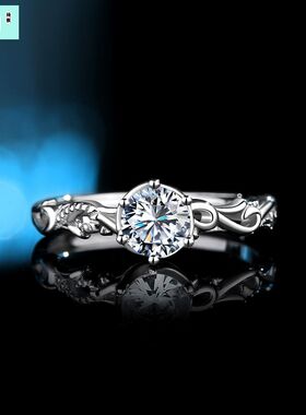 维罗纳S925纯银莫桑钻法式女戒指