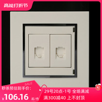TJ TJ space-based switch Deqi Series 86 Type of socket TWO AMERICAN DOUBLE PHONE IVORY WHITE SOCKET CUSTOM