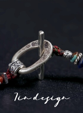 7in925银木质手链 【蓝渊】原创小众设计复古手作个性情侣925手链