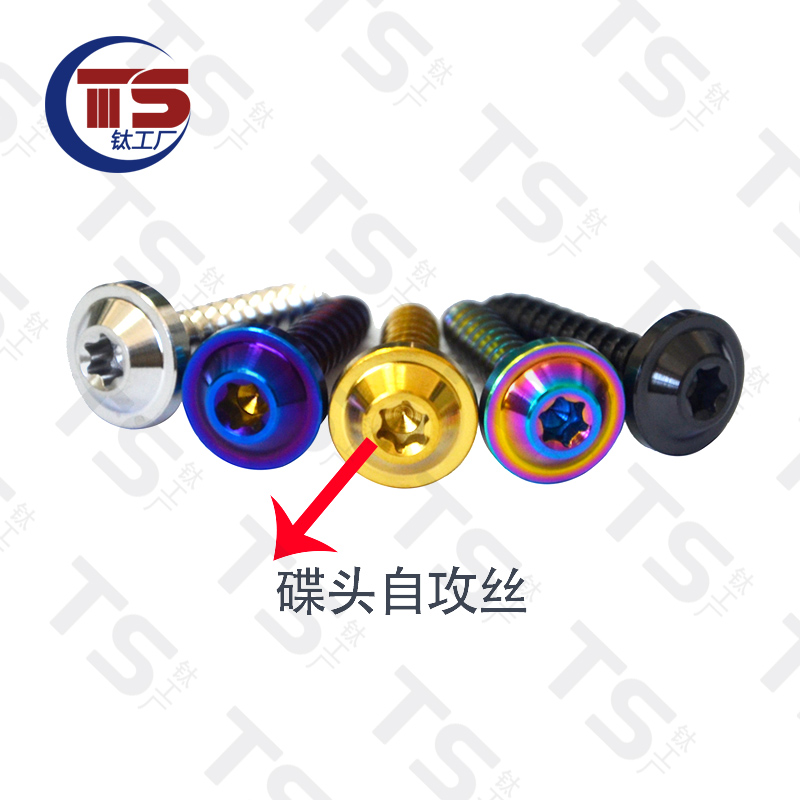 TS钛合金自攻丝M5/M4/M6X10mm-35mm）摩托车改装炫酷碟头板牙螺-图0