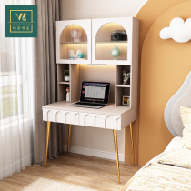 BeautyMoon Light Extravagant Desk Bookshelf Integrated Modern Desk Bedroom Cream Wind Dresser computer desk