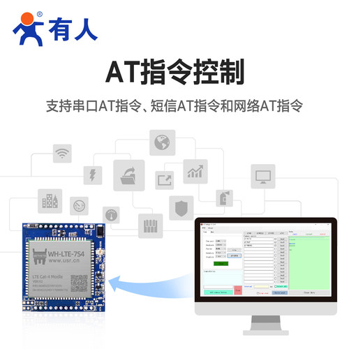 有人4g模块dtu无线模块数据传输扫码上云全网通远程配置WH-7S4 V2 - 图2