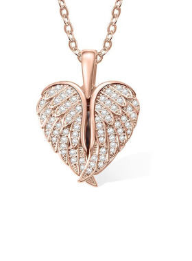 Angel Heart Wing Heart形心形吊坠项链女锁骨链饰品
