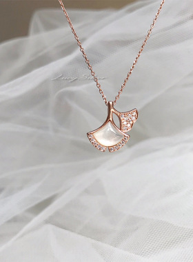 项链森系扇子ins小众贝壳银杏叶