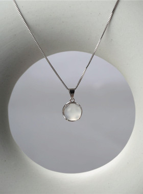 纯银圆形小众轻奢高级感吊坠项链