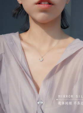 闪钻不规则月牙百搭礼物锁骨链