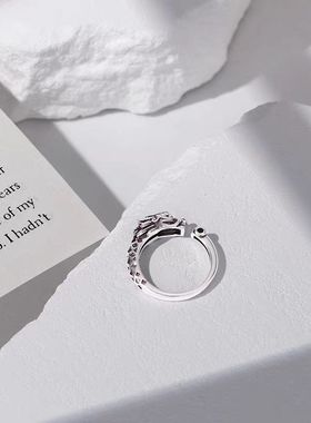 龙抬头戒指女2024年小众设计级感复古风本命年可调节开口指环