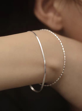 双层扁形蛇骨手链女简约气质冷淡风高级感小众设计手饰夏