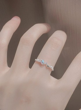 925银星球戒指女款设计小众食指戒素圈高级感开口指环2025新款