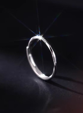 素圈戒指女轻奢时尚高级感个性潮流百搭可调节指环食指戒