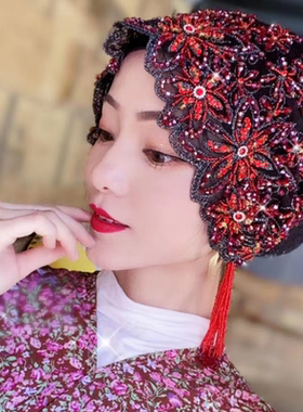 包头帽女头巾帽手工流苏帽子遮发
