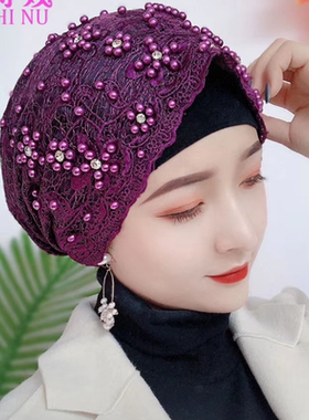 盖头女包头帽镂空蕾丝头巾帽