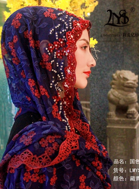 莉麦亿纱新款时尚女回名族风围巾
