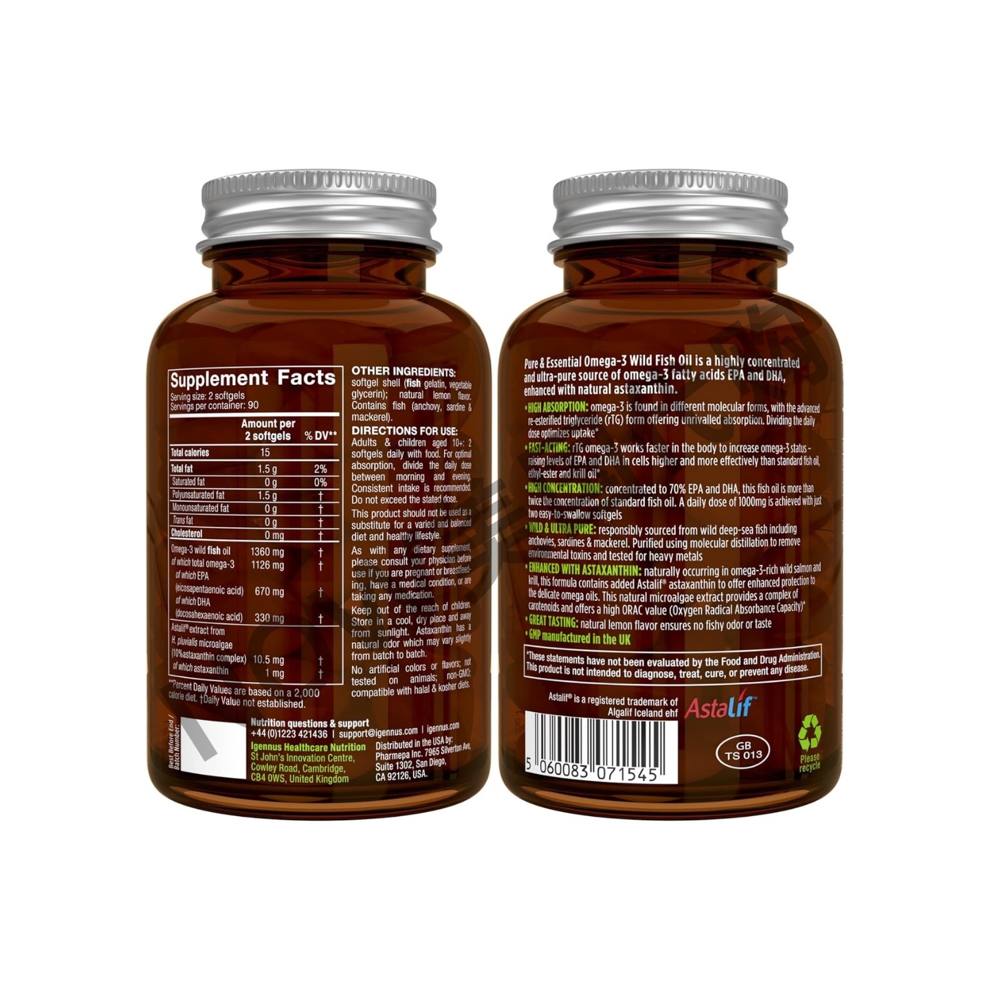 美国直邮  Igennus Healthcare欧米茄 3甘油三酯野生鱼油1360毫克,淘宝优惠券,粉丝福利购,淘宝优惠卷