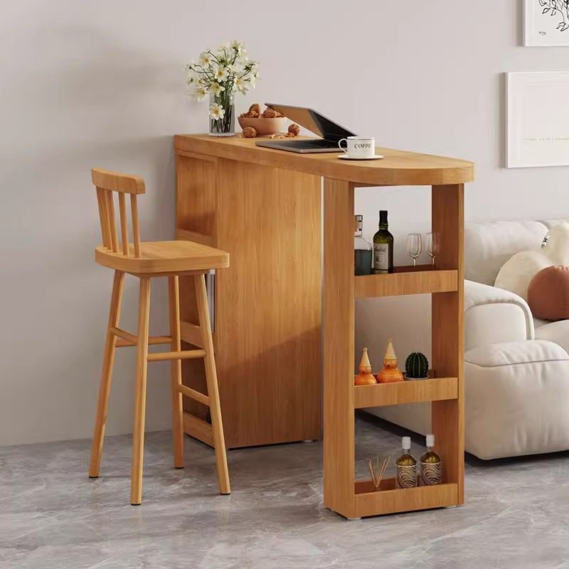 现代简约风实木吧台桌家用客厅小户型隔断长条桌靠墙高脚桌椅组合,淘宝优惠券,粉丝福利购,淘宝优惠卷