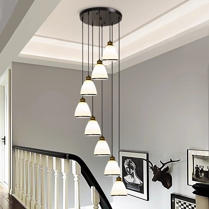 楼梯吊灯创意轻奢别墅跃层loft公寓复式楼客厅大吊灯葫芦长线灯饰,淘宝优惠券,粉丝福利购,淘宝优惠卷