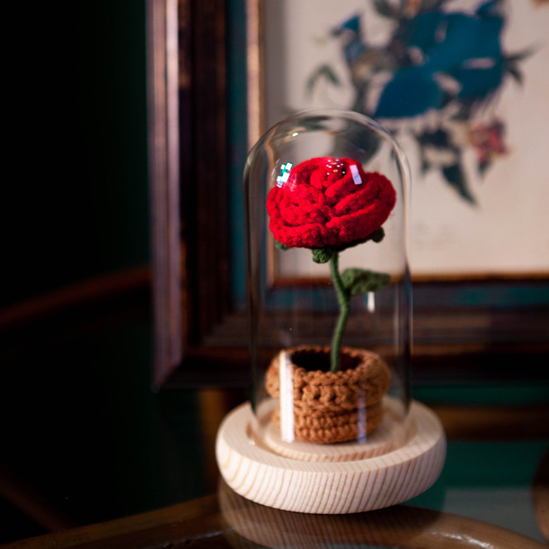 手工编织diy礼物玫瑰花花束毛线花朵钩针送女友材料包成品向日葵,淘宝优惠券,粉丝福利购,淘宝优惠卷