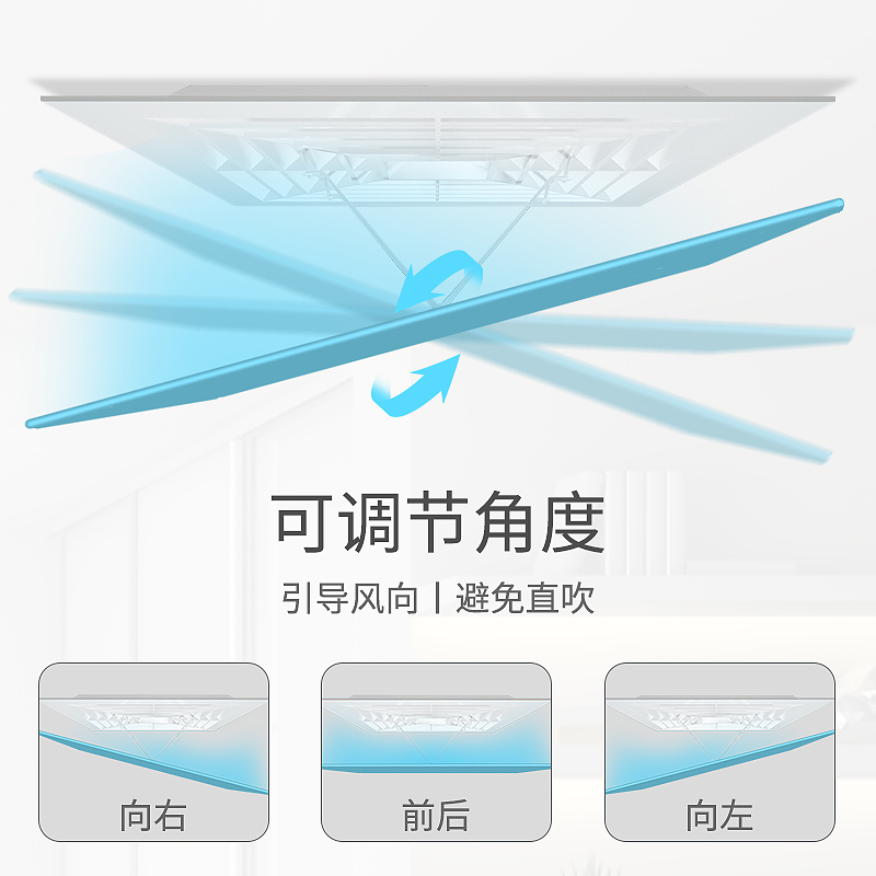 中央空调挡风板风管天花机冷气出风口防直吹办公室正方形遮导风罩 - 图0