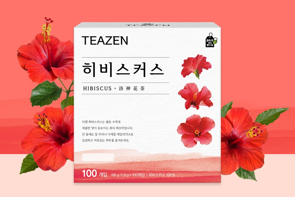 韩国直邮teazen有机农木槿花洛神花茶热量独立包100袋-图0