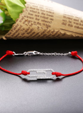 Moonmory 925 Sterling Silver CZ Big Crystal Redline Silver B