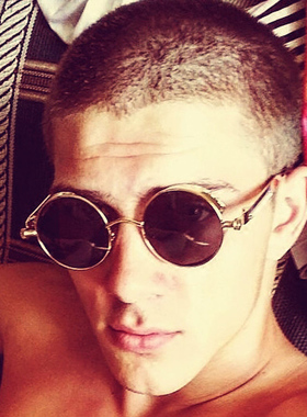 金属太阳镜偏光朋克圆形