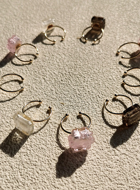 小众百搭琉璃简约冰晶块戒指