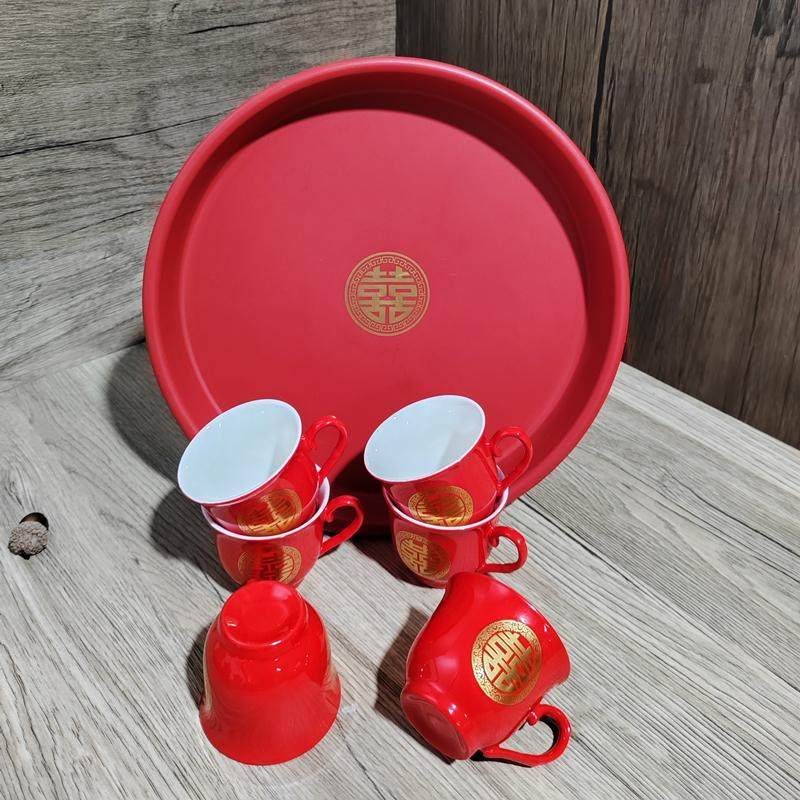 大红圆喜陶瓷杯子婚耳杯大号茶杯85ml敬茶杯品茗杯婚庆敬茶敬酒杯,淘宝优惠券,粉丝福利购,淘宝优惠卷