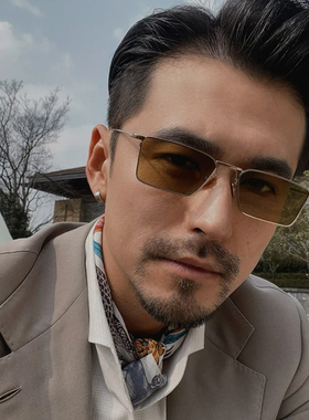 复古摩登小棕镜茶色窄框近视墨镜男女款2025高级感有度数太阳眼镜