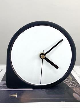 简约床头创意座钟家用台式坐钟静音桌面钟时尚台面摆件桌面时钟