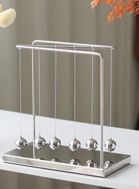 风轻奢现代牛顿摆球撞球摆件玄关鞋柜酒柜书房办公桌软装饰品