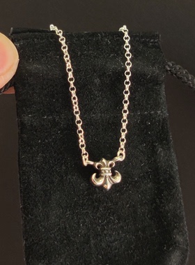 CH克罗伈925银童军花锁骨项链女欧美复古做旧朋克嘻哈简约潮吊坠