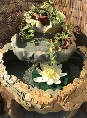 鱼池阳台石材办公室桌面流水摆件