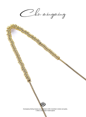 镀铜钱串子招财项链轻奢毛衣链