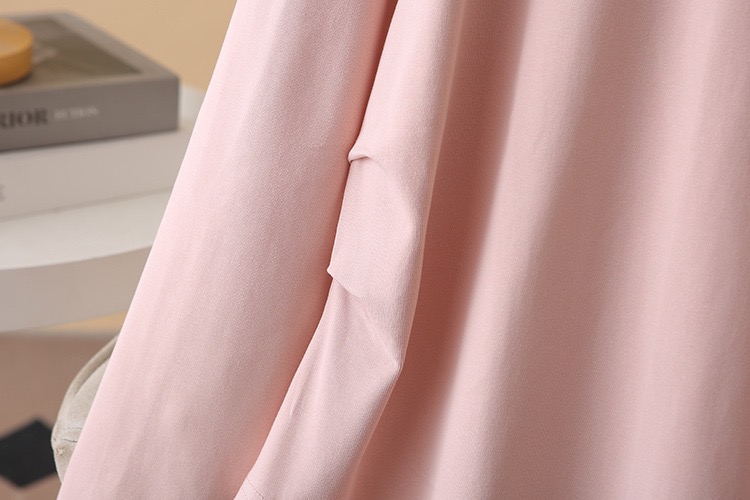 孕妇装春秋长袖T恤白色a纯棉弹力大码上衣宽松褶皱收腰显瘦打底衫 - 图2