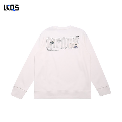 骆克骑士潮牌25秋经典款圆领卫衣男合身简约长袖上衣套头外穿打底 - 图0