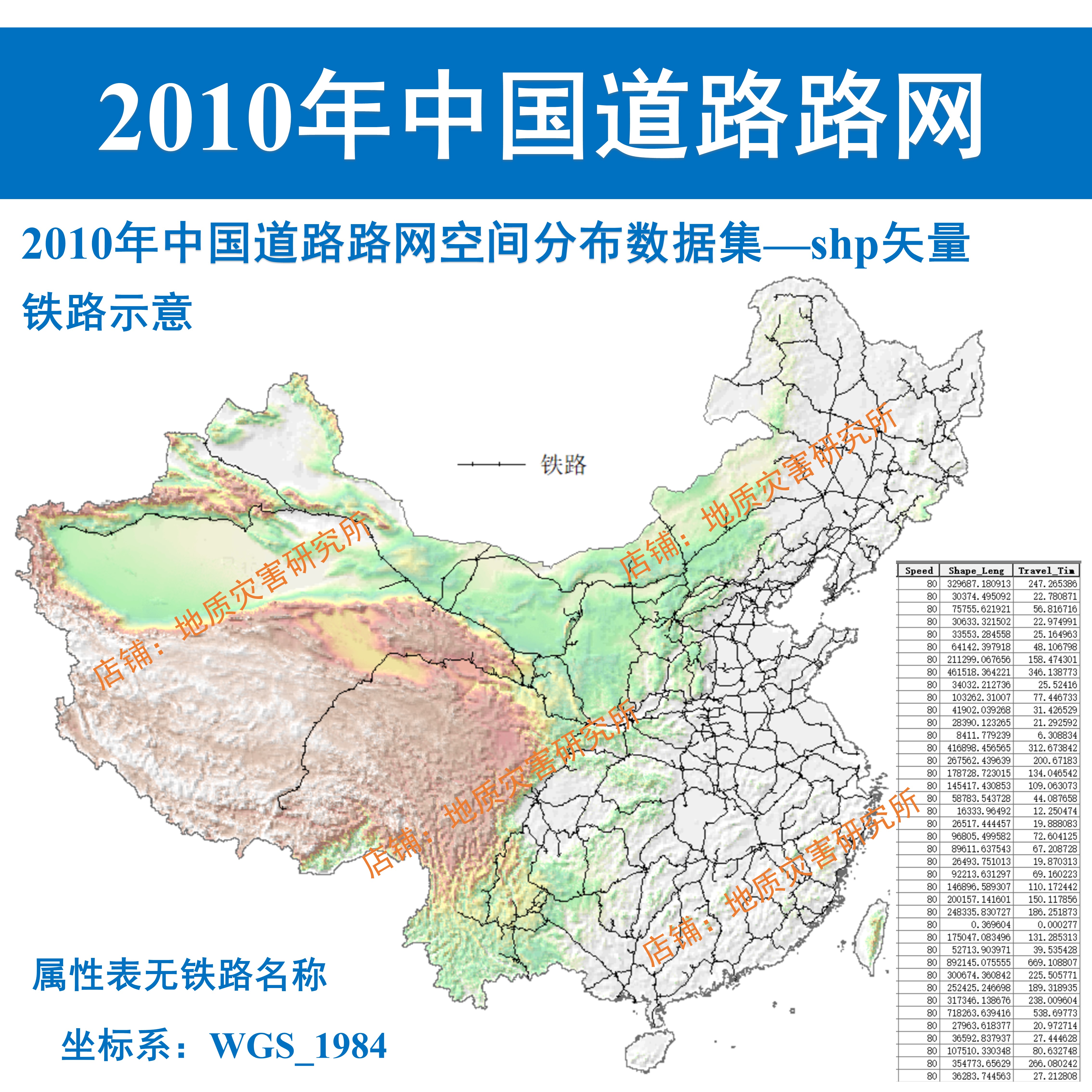 2010年历年中国全国道路路网shp矢量数据GIS铁路高速国道省道 - 图0