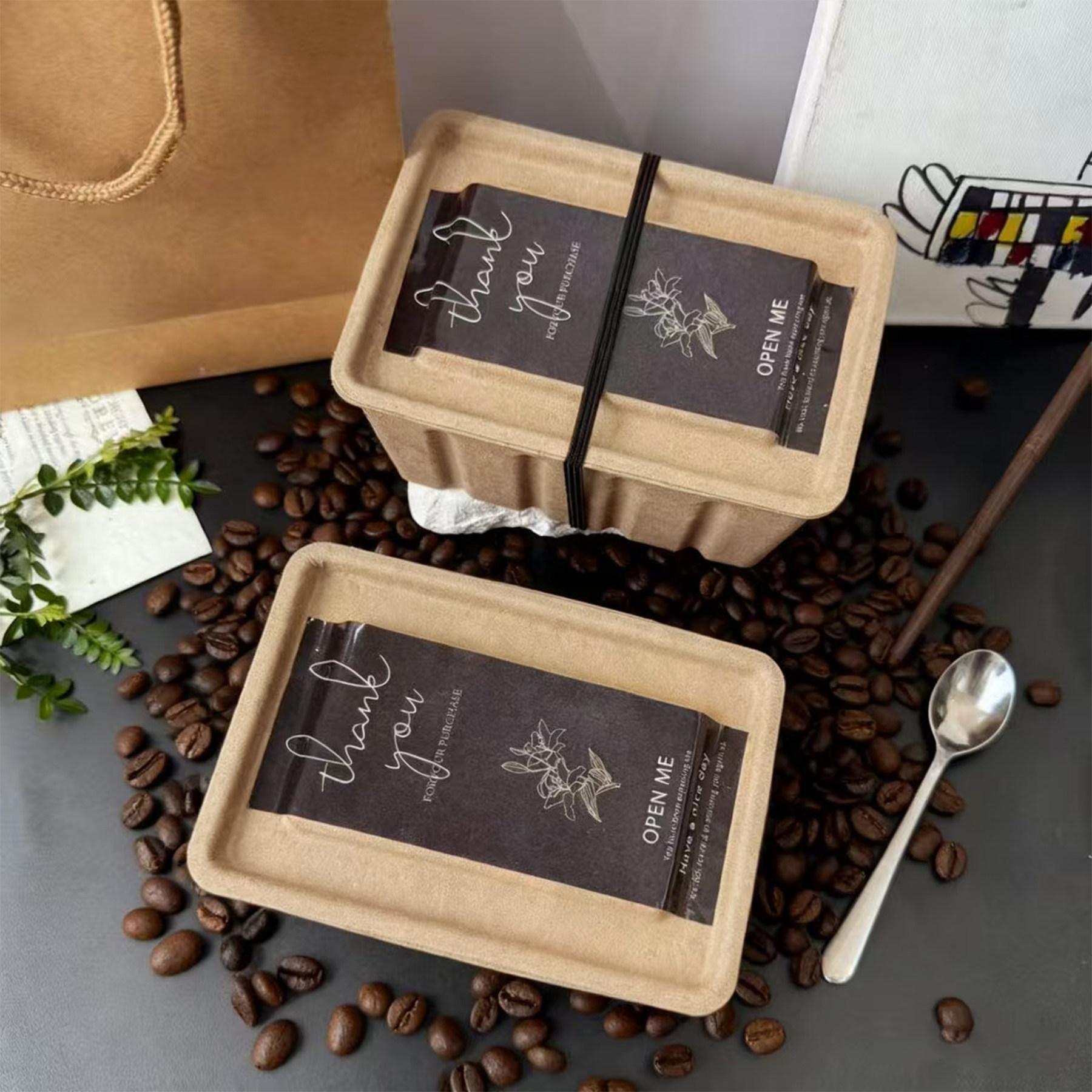 纸塑包装盒包装定制logo环保可降解纸浆盒子伴手礼品花茶咖啡空盒,淘宝优惠券,粉丝福利购,淘宝优惠卷