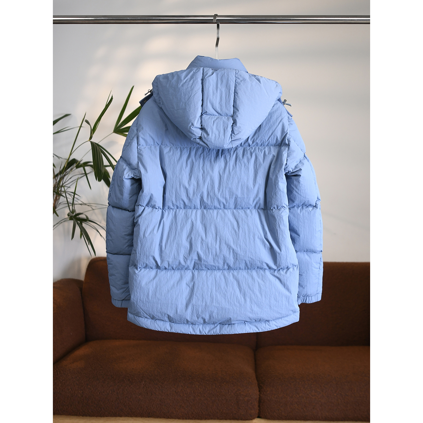 【颖颖家】霍尔多巴吉90白鹅绒简约立领连帽可拆卸羽绒服 W1734 - 图0