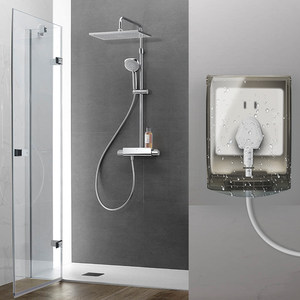 鸿雁86面板专用塑料透明防溅盒防水罩浴室防水插座盒开关防水盒子