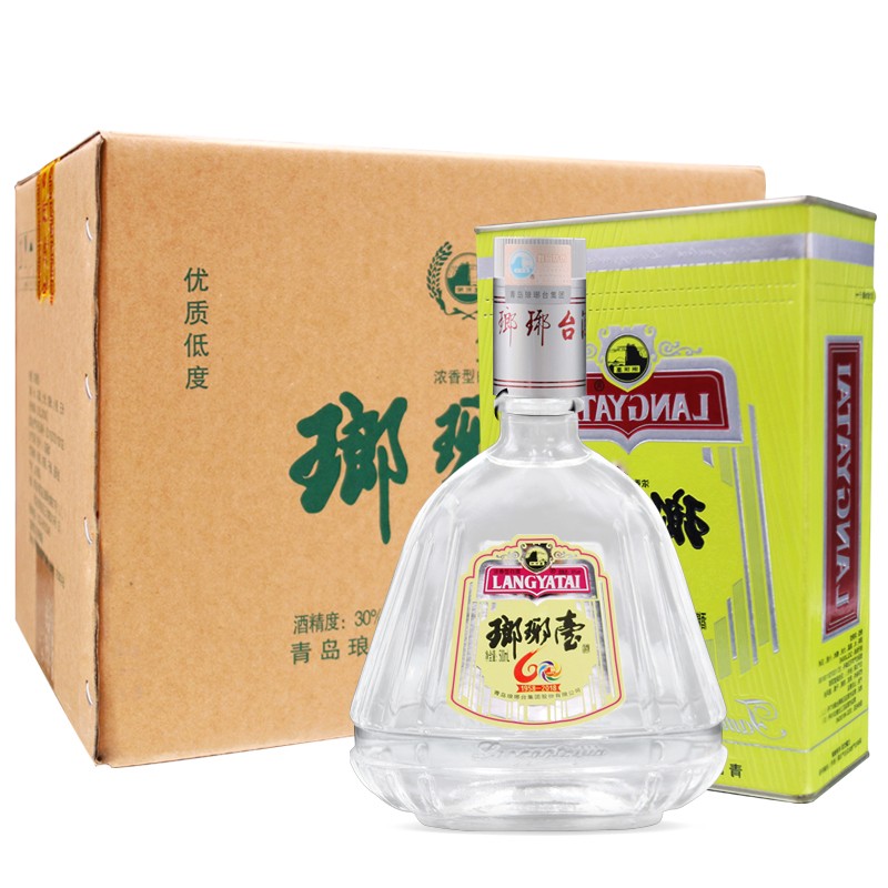 酒厂自营琅琊台白酒30度500mL*6低度浓香粮食酒送礼盒装整箱
