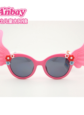 安比卡通翅膀女宝宝太阳镜