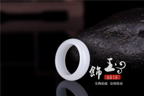 天然和田白玉戒指 男女士细款尾戒玉石戒指指环饰品礼物 - 图2