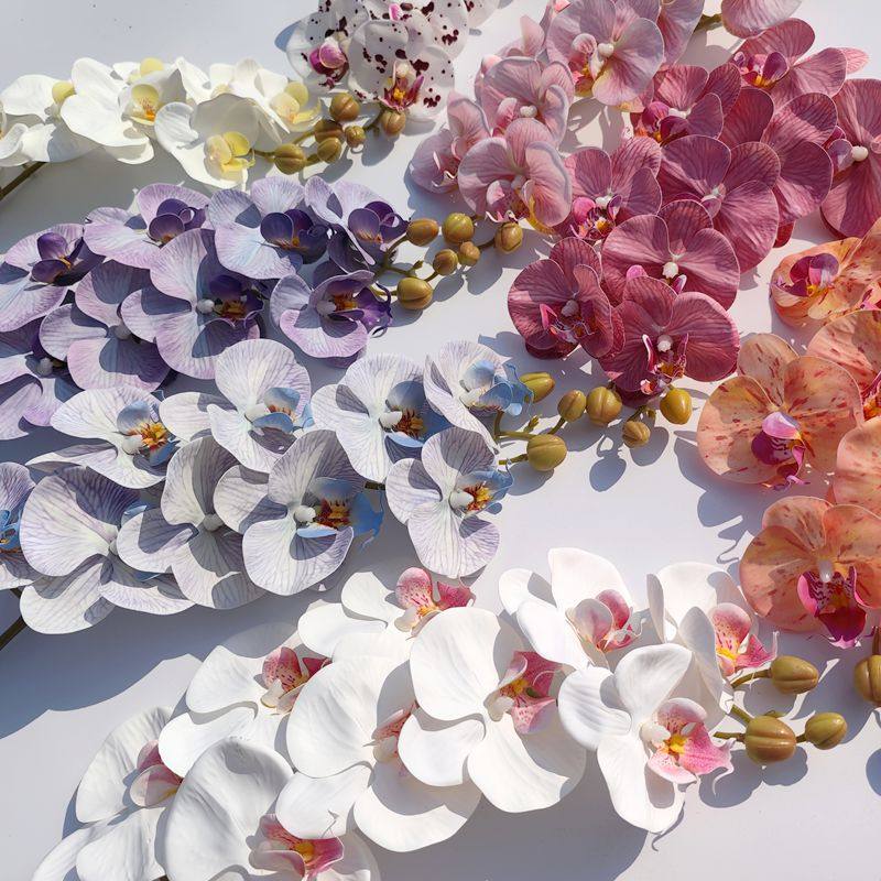 高档花卉仿真花蝴蝶兰高品质9头手感兰花婚庆花艺家居摆件装饰花,淘宝优惠券,粉丝福利购,淘宝优惠卷