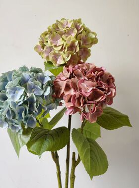 仿真3D打印手感绣球花假花家居装饰油画色保湿胶片绣球蓝紫色绣球