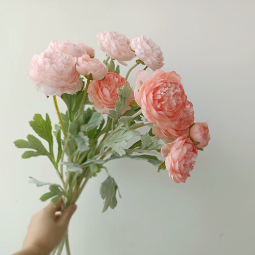 北欧【英国小露莲】假花洋牡丹贵妃陆莲茶花 植毛仿真花北欧假花 - 图0