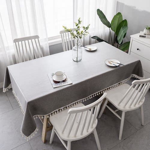 北欧棉麻防水防油免洗布艺桌布 餐桌茶几长方形家用日式台布简约 - 图2