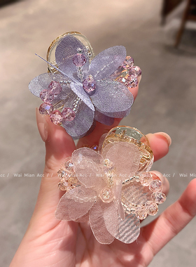 夏日蓝紫水晶花小抓夹超仙半扎发