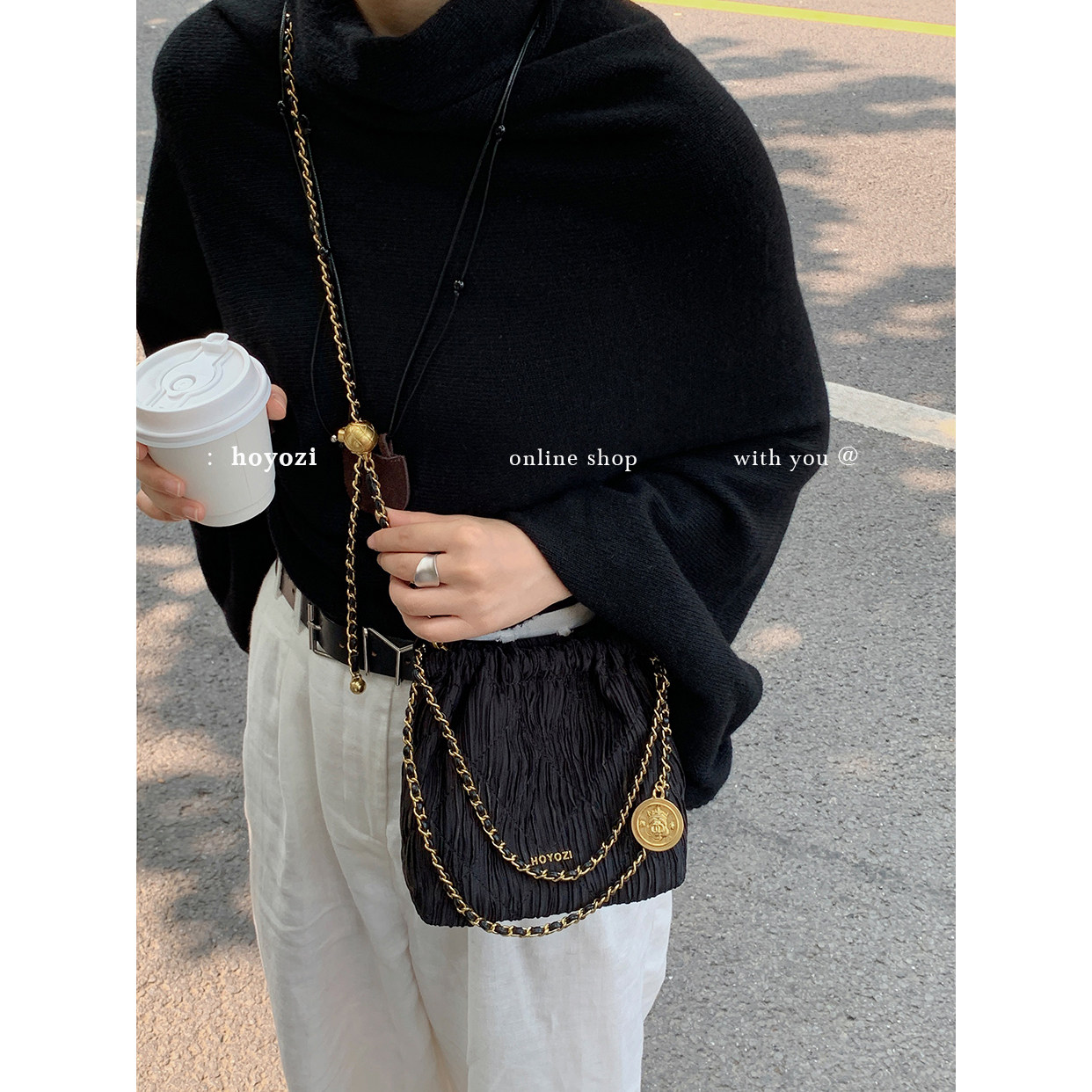 【小优家包包】HOYOZI流金岁月链条单肩斜挎腋下包包女2025秋新款,淘宝优惠券,粉丝福利购,淘宝优惠卷